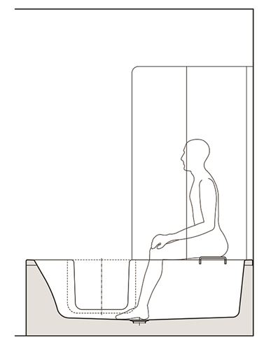 GKI DUOSETLF vaňa 170x80 cm, s dvierkami, so zástenou a sedadlom, s panelom na obloženie a rámom, akrylát DUOSETLF Obrázek - fotka