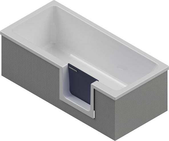 GKI DUOSETRF vaňa 170x80 cm, s dvierkami, so zástenou a sedadlom, s panelom na obloženie a rámom, akrylát DUOSETRF Obrázek - fotka