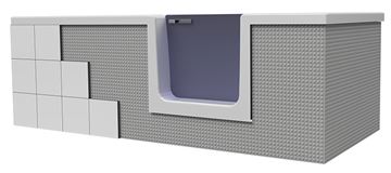 GKI DUOSETRF vaňa 170x80 cm, s dvierkami, so zástenou a sedadlom, s panelom na obloženie a rámom, akrylát DUOSETRF Obrázek - fotka