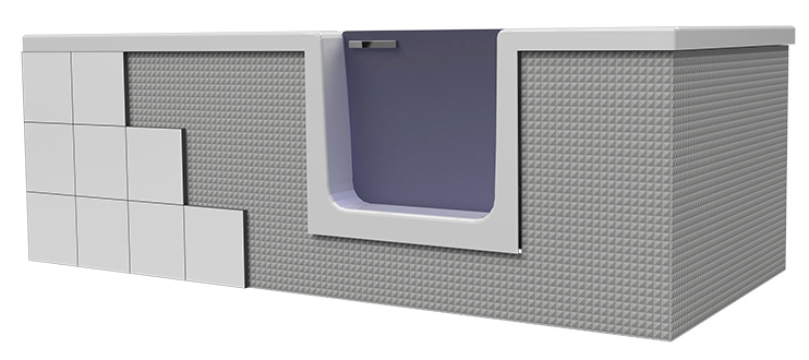 GKI DUOSETRF vaňa 170x80 cm, s dvierkami, so zástenou a sedadlom, s panelom na obloženie a rámom, akrylát DUOSETRF Obrázek - fotka