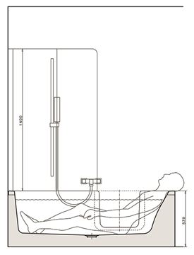 GKI DUOSETRF vaňa 170x80 cm, s dvierkami, so zástenou a sedadlom, s panelom na obloženie a rámom, akrylát DUOSETRF Obrázek - fotka