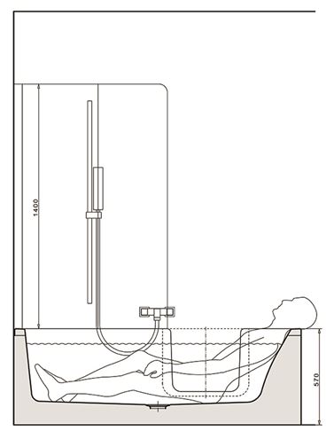 GKI DUOSETRF vaňa 170x80 cm, s dvierkami, so zástenou a sedadlom, s panelom na obloženie a rámom, akrylát DUOSETRF Obrázek - fotka