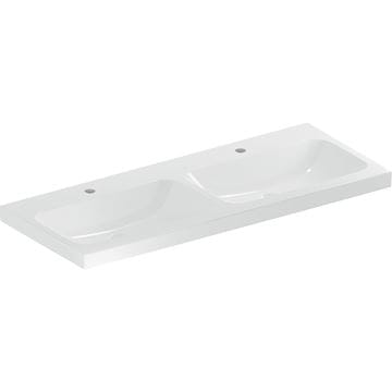 GEBERIT ICON LIGHT dvojumývadlo 120 cm, s 2 otvormi pre batérie, bez prepadu