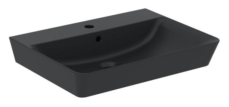 IDEAL STANDARD CONNECT AIR umývadlo 60 cm, s otvorom pre batériu a prepadom, hodvábna čierna E0298V3 Obrázek - Hlavní obrázek