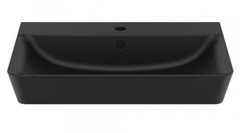 IDEAL STANDARD CONNECT AIR umývadlo 60 cm, s otvorom pre batériu a prepadom, hodvábna čierna E0298V3 Obrázek - fotka