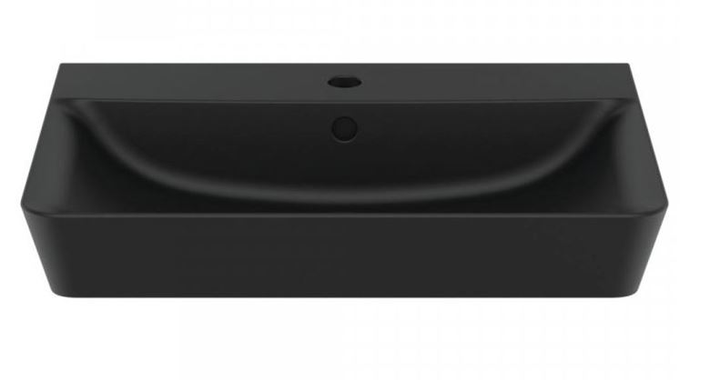 IDEAL STANDARD CONNECT AIR umývadlo 60 cm, s otvorom pre batériu a prepadom, hodvábna čierna E0298V3 Obrázek - fotka