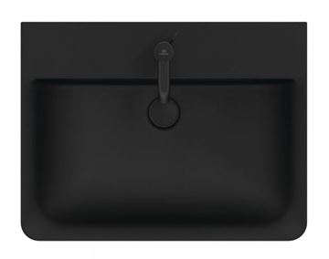 IDEAL STANDARD CONNECT AIR umývadlo 60 cm, s otvorom pre batériu a prepadom, hodvábna čierna E0298V3 Obrázek - fotka