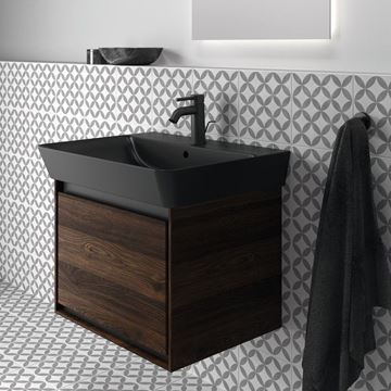 IDEAL STANDARD CONNECT AIR umývadlo 60 cm, s otvorom pre batériu a prepadom, hodvábna čierna E0298V3 Obrázek - fotka