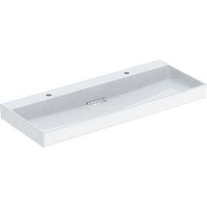 GEBERIT ONE umývadlo 120 cm, s 2 otvormi pre batérie, skrytý prepad, KeraTect