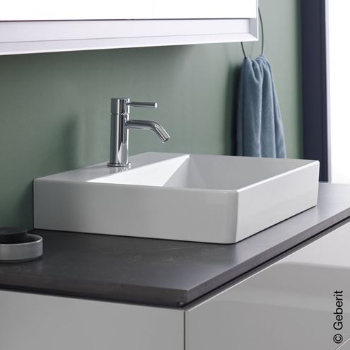 GEBERIT ONE umývadlo 50 cm, s otvorom pre batériu, skrytý prepad, KeraTect 505.024.00.1 Obrázek - fotka