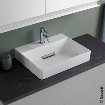 GEBERIT ONE umývadlo 50 cm, s otvorom pre batériu, skrytý prepad, KeraTect 505.024.00.1 Obrázek - fotka
