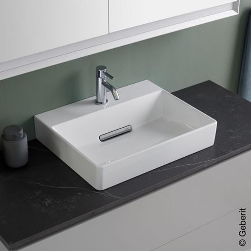 GEBERIT ONE umývadlo 50 cm, s otvorom pre batériu, skrytý prepad, KeraTect 505.024.00.1 Obrázek - fotka
