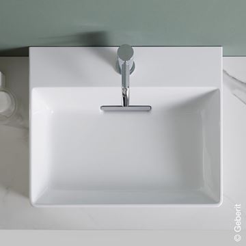GEBERIT ONE umývadlo 50 cm, s otvorom pre batériu, skrytý prepad, KeraTect 505.024.00.1 Obrázek - fotka