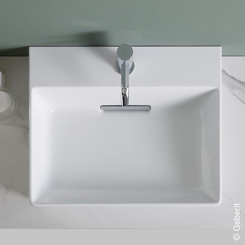 GEBERIT ONE umývadlo 50 cm, s otvorom pre batériu, skrytý prepad, KeraTect 505.024.00.1 Obrázek - fotka