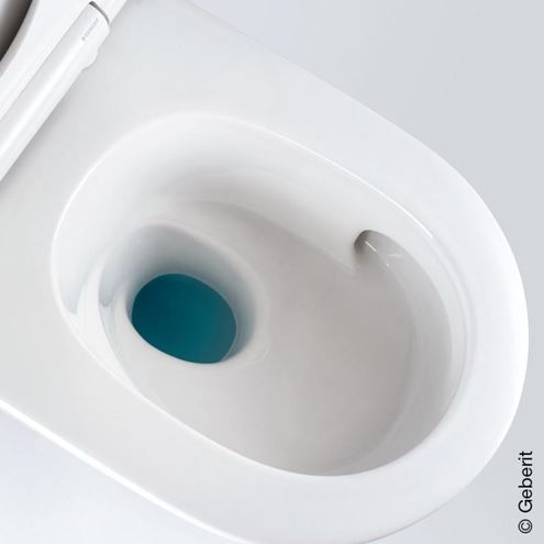 GEBERIT ONE závesné WC so SoftClose sedadlom, TurboFlush splachovanie, KeraTect, matná biela/lesklý chróm 500.202.01.1 Obrázek - fotka