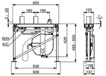 HANSA COMPACT montážne teleso DN20 53010300 Technický nákres