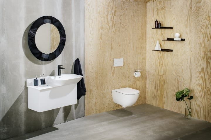 LAUFEN LAURIN umývadlová stojanková batéria, Eco+, matná čierna HF500704428000 Obrázek - fotka