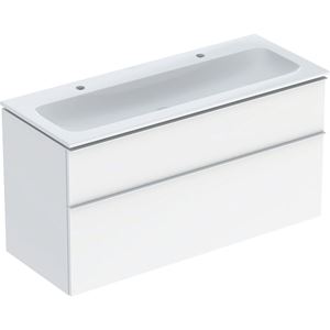 GEBERIT ICON skrinka s umývadlom 120x48x63 cm, 2 zásuvky, KeraTect, lesklá biela