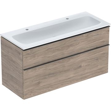 GEBERIT ICON skrinka s umývadlom 120x48x63 cm, 2 zásuvky, KeraTect, orech hickory