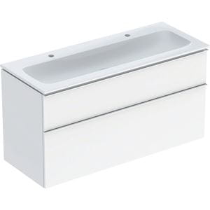 GEBERIT ICON skrinka s umývadlom 120x48x63 cm, 2 zásuvky, lesklá biela