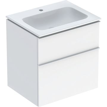 GEBERIT ICON skrinka s umývadlom 60x48x63 cm, 2 zásuvky, KeraTect, lesklá biela