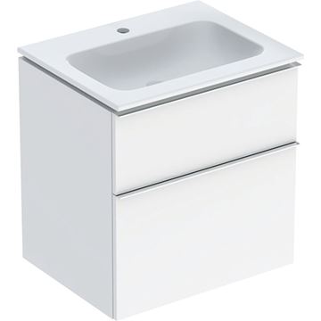 GEBERIT ICON skrinka s umývadlom 60x48x63 cm, 2 zásuvky, KeraTect, lesklá biela