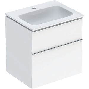 GEBERIT ICON skrinka s umývadlom 60x48x63 cm, 2 zásuvky, KeraTect, lesklá biela