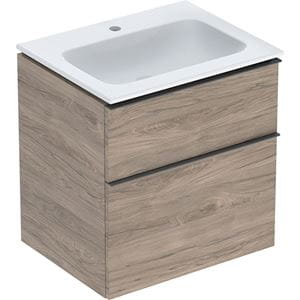 GEBERIT ICON skrinka s umývadlom 60x48x63 cm, 2 zásuvky, KeraTect, orech hickory
