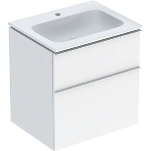 GEBERIT ICON skrinka s umývadlom 60x48x63 cm, 2 zásuvky, lesklá biela