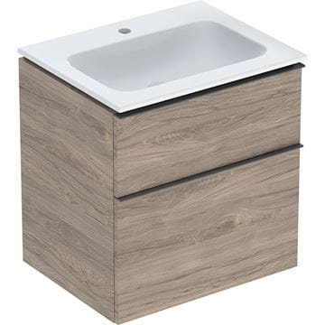 GEBERIT ICON skrinka s umývadlom 60x48x63 cm, 2 zásuvky, orech hickory