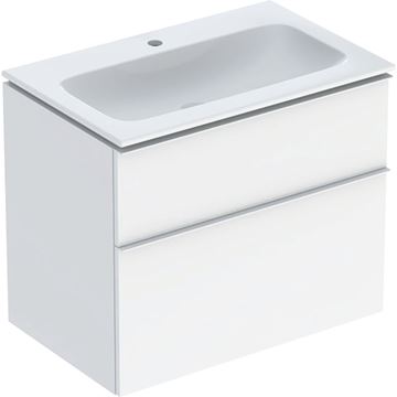 GEBERIT ICON skrinka s umývadlom 75x48x63 cm, 2 zásuvky, KeraTect, lesklá biela