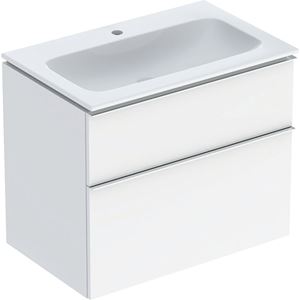GEBERIT ICON skrinka s umývadlom 75x48x63 cm, 2 zásuvky, KeraTect, lesklá biela