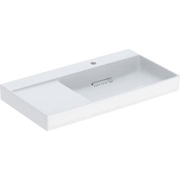 GEBERIT ONE umývadlo 90 cm, s otvorom pre batériu vpravo, skrytý prepad, KeraTect