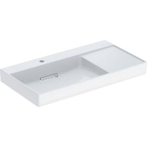 GEBERIT ONE umývadlo 90 cm, s otvorom pre batériu vľavo, skrytý prepad, KeraTect