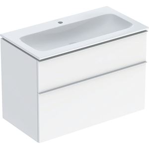 GEBERIT ICON skrinka s umývadlom 90x48x63 cm, 2 zásuvky, KeraTect, lesklá biela