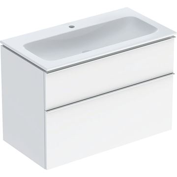 GEBERIT ICON skrinka s umývadlom 90x48x63 cm, 2 zásuvky, KeraTect, lesklá biela