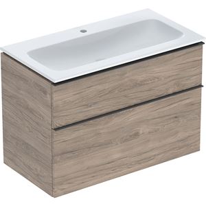 GEBERIT ICON skrinka s umývadlom 90x48x63 cm, 2 zásuvky, KeraTect, orech hickory