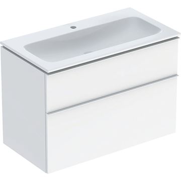 GEBERIT ICON skrinka s umývadlom 90x48x63 cm, 2 zásuvky, lesklá biela