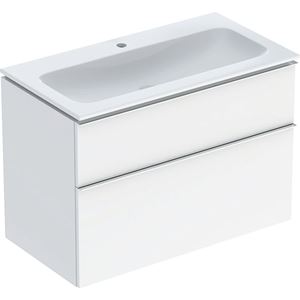 GEBERIT ICON skrinka s umývadlom 90x48x63 cm, 2 zásuvky, lesklá biela