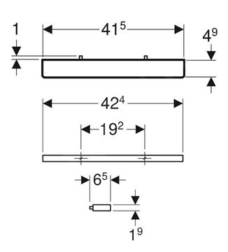 GEBERIT držiak uteráka 424 mm, láva 502.328.JK.1 Technický nákres