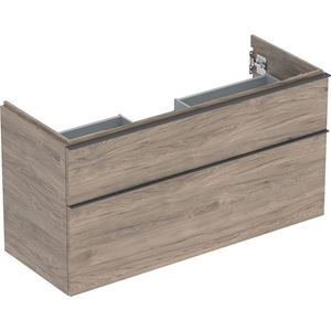 GEBERIT ICON skrinka pod umývadlo 1184x476x615mm, závesná, 2 zásuvky, úchytka matná láva, orech hickory