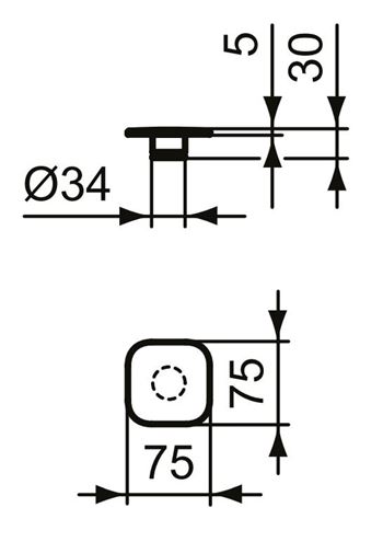 IDEAL STANDARD STRADA II umývadlový výpust, click-clack, s prepadom, chróm T3630AA Technický nákres
