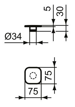 IDEAL STANDARD STRADA II umývadlový výpust, click-clack, s prepadom, chróm T3630AA Technický nákres