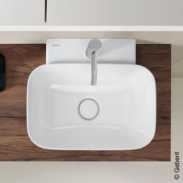 GEBERIT ONE umývadlo na dosku 50 cm, s otvorom pre batériu, bez prepadu, KeraTect 505.041.01.6 Obrázek - fotka
