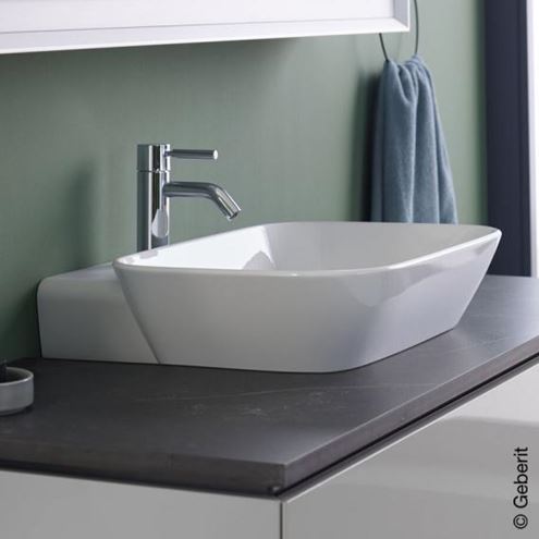GEBERIT ONE umývadlo na dosku 50 cm, s otvorom pre batériu, skrytý prepad, KeraTect 505.051.00.1 Obrázek - fotka