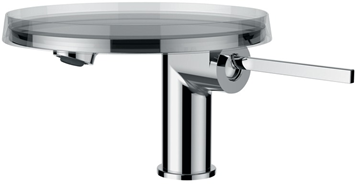 KARTELL BY LAUFEN umývadlová stojanková batéria, s odtokovou súpravou a odkladacou plochou, chróm, transparent