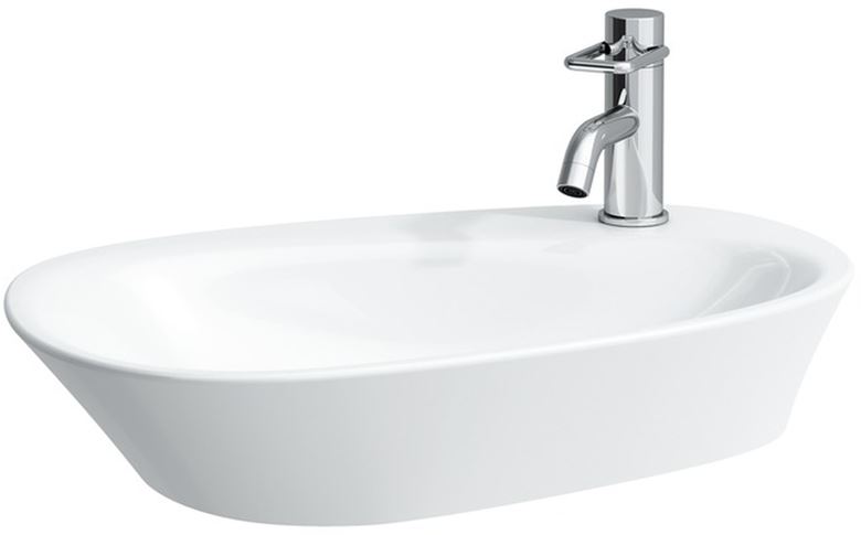 LAUFEN PALOMBA COLLECTION umývadlo na dosku 60 cm, s otvorom pre batériu a prepadom H8168030001041 Obrázek - Hlavní obrázek