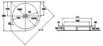 IDEAL STANDARD podpera k vaničkám K712667 Technický nákres