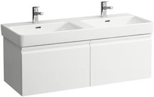 LAUFEN PRO S skrinka pod dvojumývadlo 115,9x45x39,7 cm, 2 zásuvky, lesklá biela