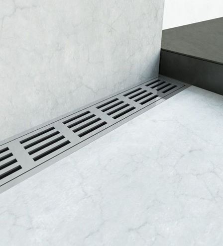 UNIDRAIN 4011 sprchový žľab 1000 mm, bočný odtok DN 50, rošt STRIPE, nerez oceľ 4011.1000 Obrázek - fotka